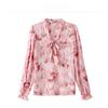 Stylish High End Loose Blouse Long Sleeve Chiffon Top Trendy and Elegant for Autumn Spring Versatile Tummy Cover
