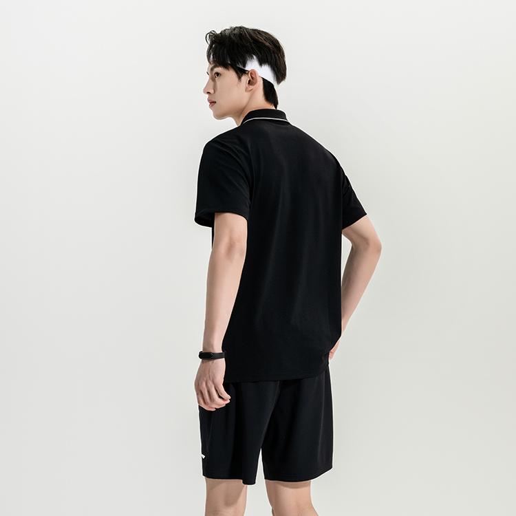 Li Ning Tischtennis Kollektion Poloshirt Unisex Schwarz APLV053-1