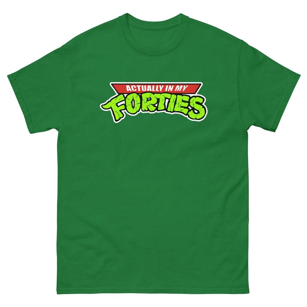 Actually In My Forties 40s Turtles Parody Graphic T Shirt Unisex classic tee