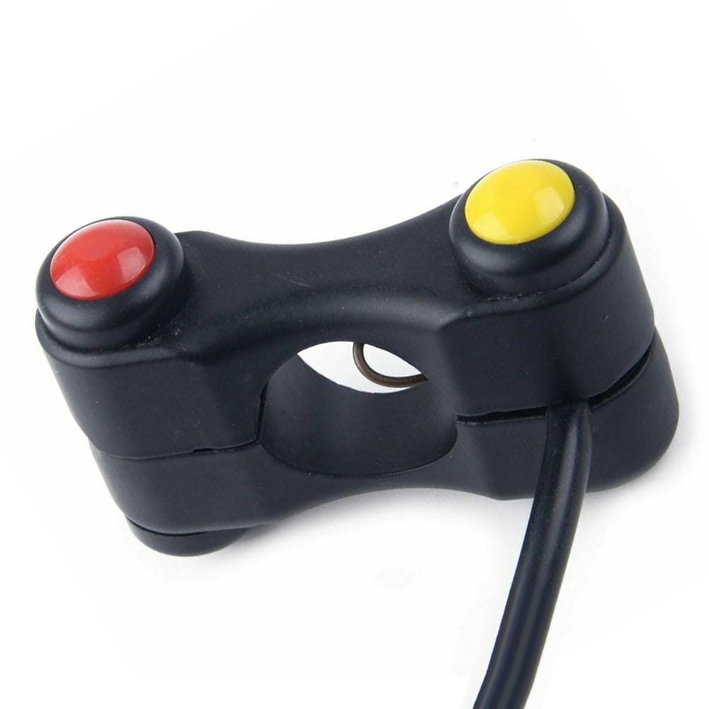 2 Push Buttons Switch Red Yellow 12V 1pcs 22mm ATV Handlebar