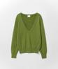 MONGDOL Wool Cashmere Deep V-Neck Knit Top Olive Green Mdkt138Ogreen