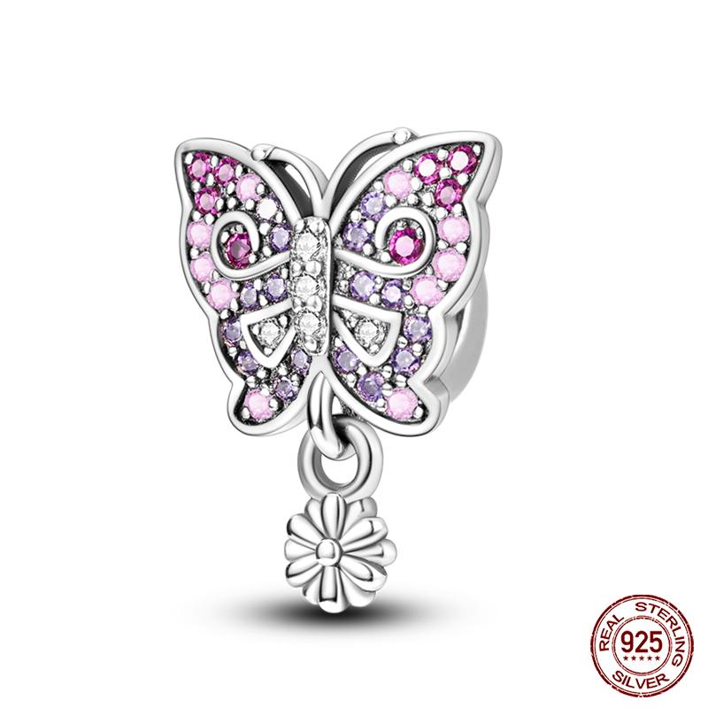 925 Silver Pink Heart Wings Skating Shoe Aircraft Camera Charms Beads Pendant Fit Qikaola 925 Original Bracelet Jewelry