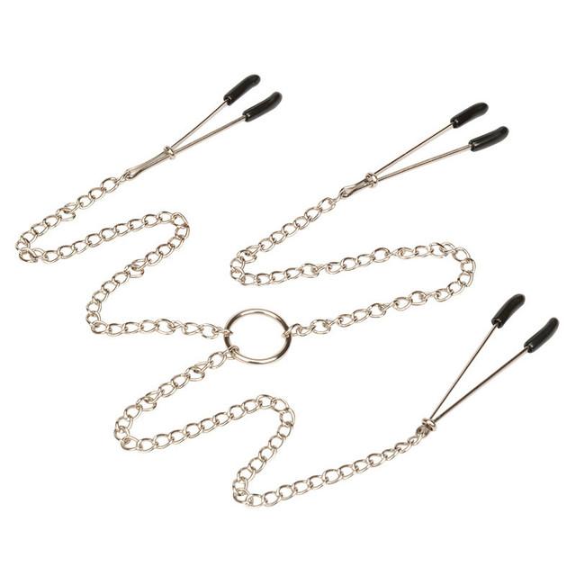 Bdsm Bondage Choker Collar with Nipple Clamp Breast Clip Chain Fetish Slaves Flirt Adult Games Erotic Tools Sex Toys for