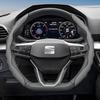 Suitable for Seat Steering Wheel Cover, Wave-Shaped Sporty Design, Breathable Leather, Segmented Anti-Slip Sweat-Absorbing Protective