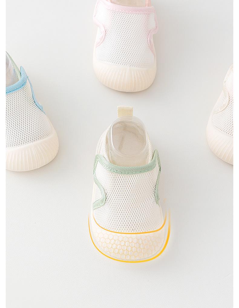 New Spring/Summer Breathable Non-Slip Baby Shoes with Soft Sole & Velcro Mesh Sandals