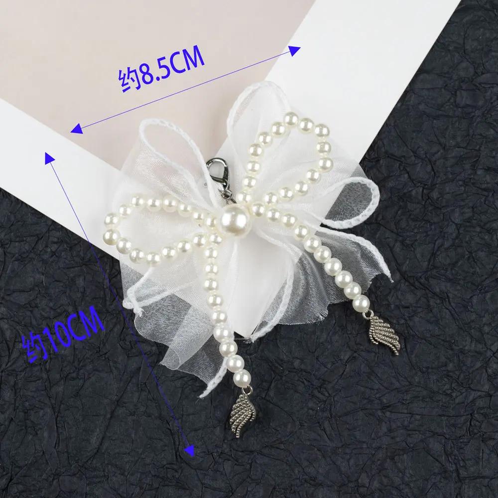 NEW Pearl Bow Shoe Charm Accessories Shoe Laces Charms for Sneakers Decorative Silk Ribbon Metal Pendant Shoe Decorations 1Pcs