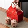 Handmade Ceramic Tea Can with Embroidery Fabric and Black Tea Packaging - Pu-er, Silver Flakes, Jin Jun Mei Empty Gift Box