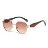 Polygon Metal Retro Round Sunglasses: European & American Street Style, Versatile Fashion for Women.