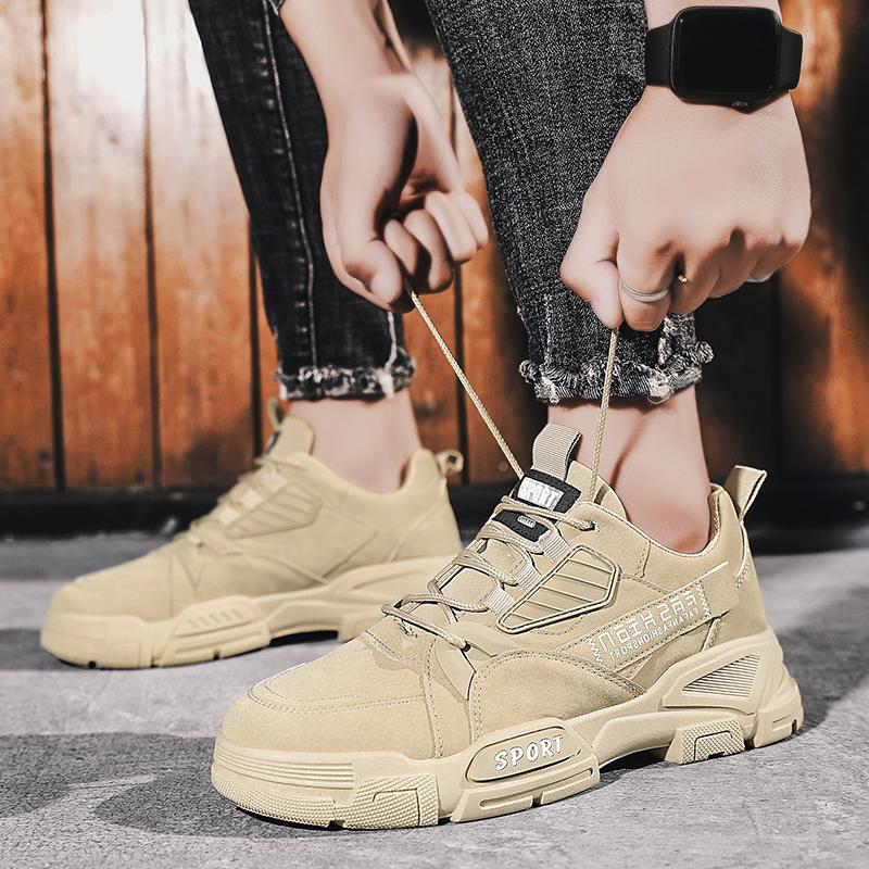 Chaussures de sécurité basses rétro pour hommes, chaussures décontractées légères antidérapantes pour le travail, résistantes à l'usure, absorbant les chocs, chaussures pour hommes