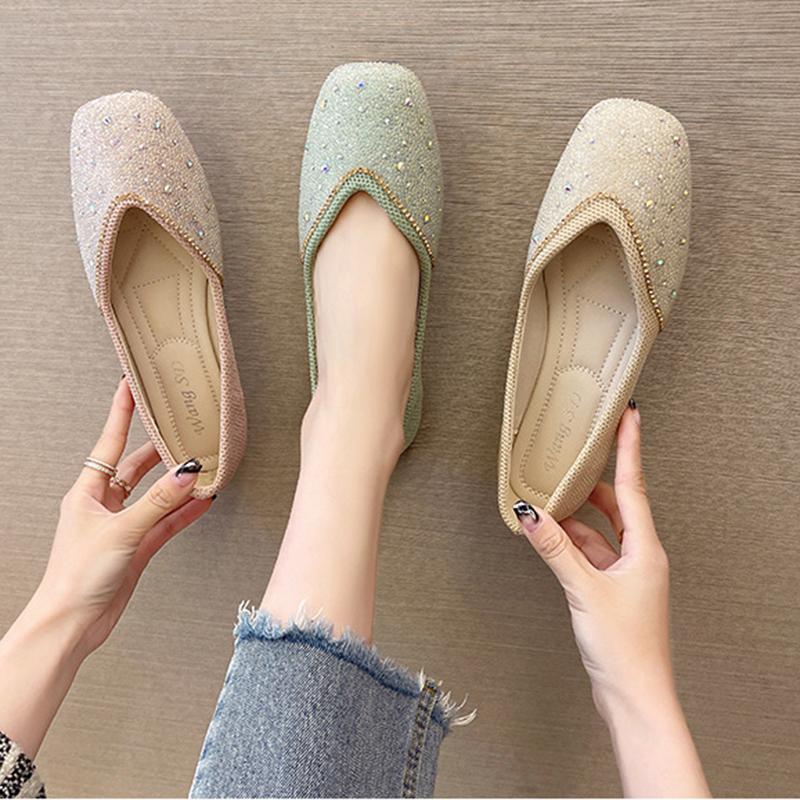 

Fashion Summer Slip-on Women s Shoes Breathable Shallow Mouth Flat Footwear Women s Korean Version Daily Non-slip Beanie Shoes