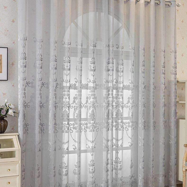Visillos Bordados Europeos Filtradores de Luz Cortinas de Encaje para Sala de Estar Dormitorio Balcón Mirador Pantalla