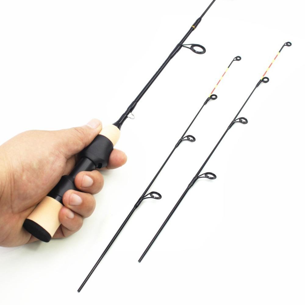 55cm Carbon Fiber Ice Pole Ice Fishing Rods Short Spinning Rod Portable Ice Fishing Outdoor Fishing Winter Season Shrimp Fishing
