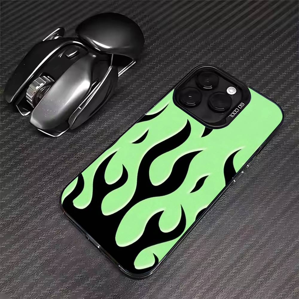 Creative Fashion Flame Phone Case For iPhone 17 16 15 14 13 12 11 Pro Max XS Max 7 8 Plus Shockproof Silicone Matte Cover