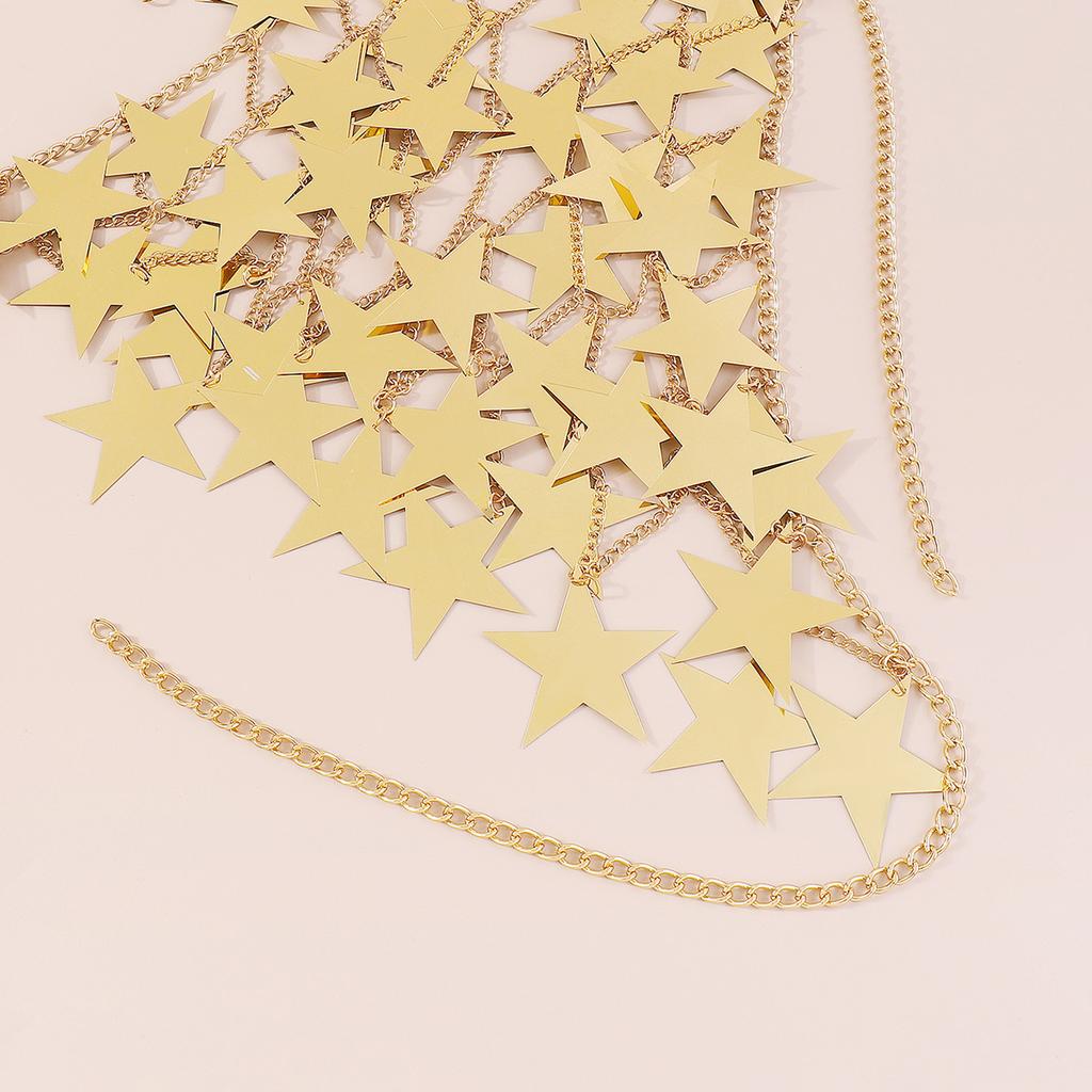 Exaggerated Star Sequins Splicing Chest Ornaments Sexy Creative Street Shot Hollow Chain Neck Body Chain