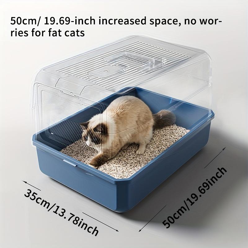 Large Size Cat Litter Box Full Enclosure Odor Control Splash Proof Portable Cat Toilet Cat Poop Pan with Cat Sand Spoon Included