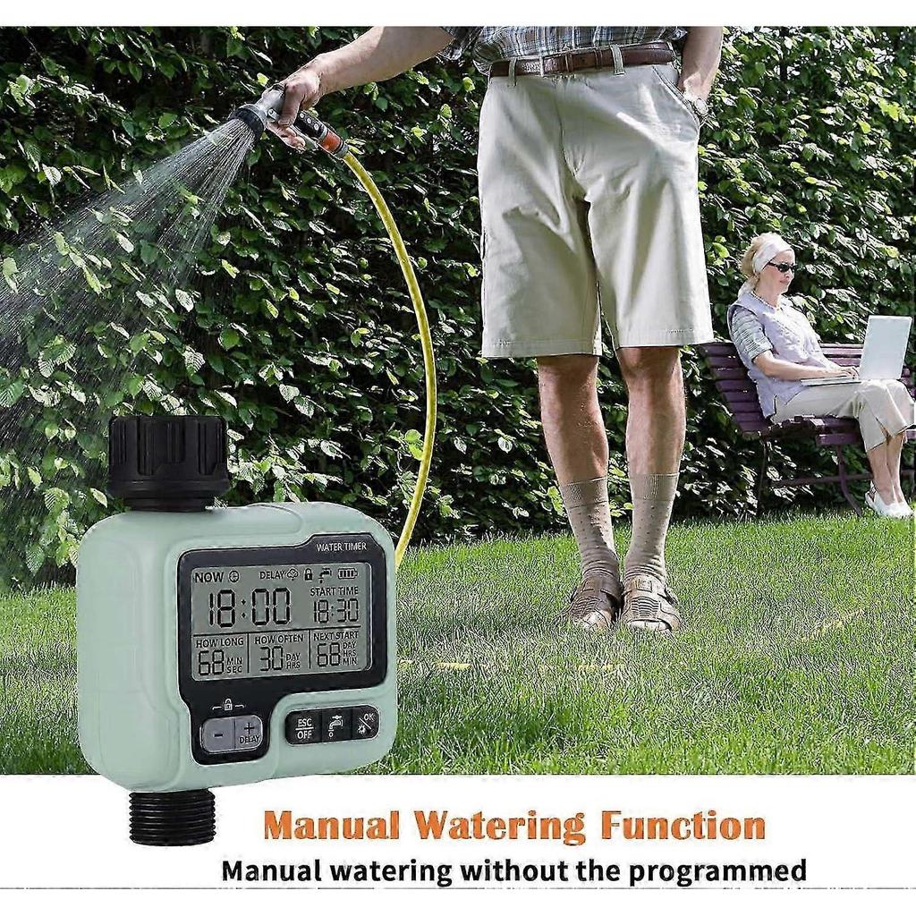 Irrigation computer with brass inlet, watering timer, garden timer, rain delay irrigation, programmable automatic/manual irrigation control,zxl