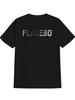 Casual Round Neck T-shirt with Bold "PLACEBO" Letter Print - Black