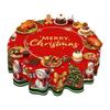 150/180cm Christmas Snowman Circular Tablecloth Vintage Polyester Red Cover Protector Christmas Tablecloth Protector Cover