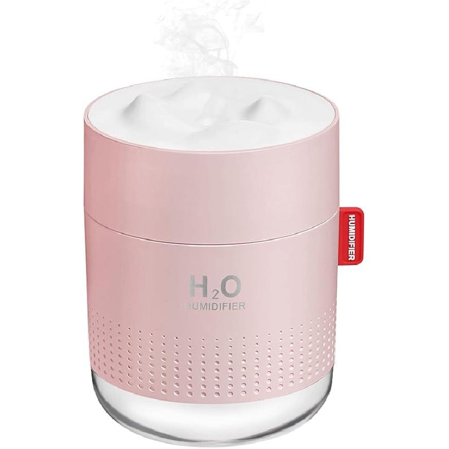 Portable Mini Humidifier, 500ml Small Cool Mist Humidifier, USB Personal Desktop Humidifiers for Baby Bedroom Travel Office Home, Auto Shut-Off, 2