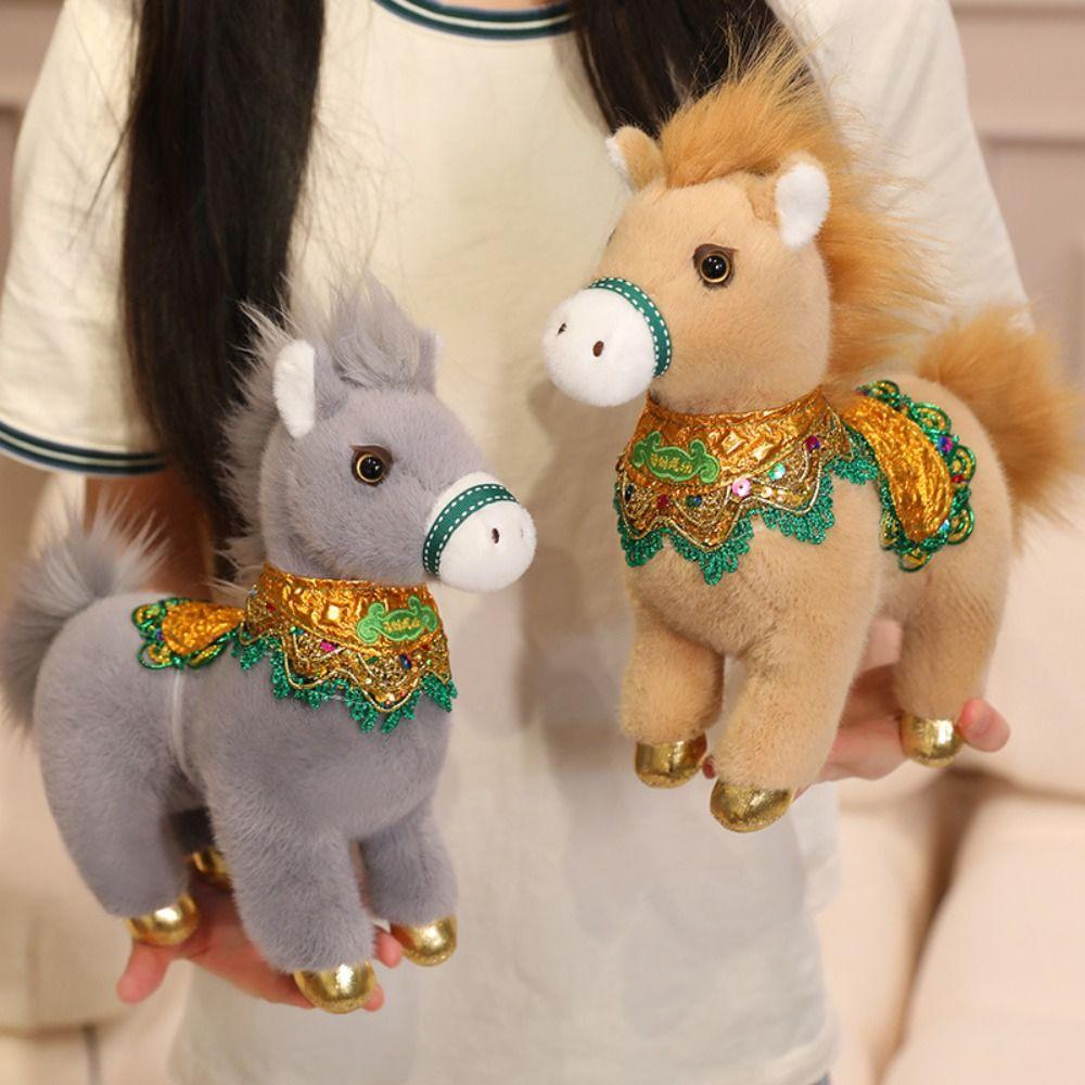 Cartoon Animal Chinese Zodiac Horse Mascot Pony Plush Doll Horse Stuffed Toys  Spring Festival