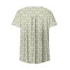 Women's Fashionable Casual V-Neck Floral Print Button-Down Short Sleeve T-Shirt Top