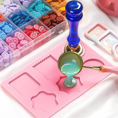 Wax Seal Stamp Silicone Mould Pad Multiple Sizes Sealing Wax Mold Mat Sealing Fix Shapes Envelope Invitation DIY Shape Tool