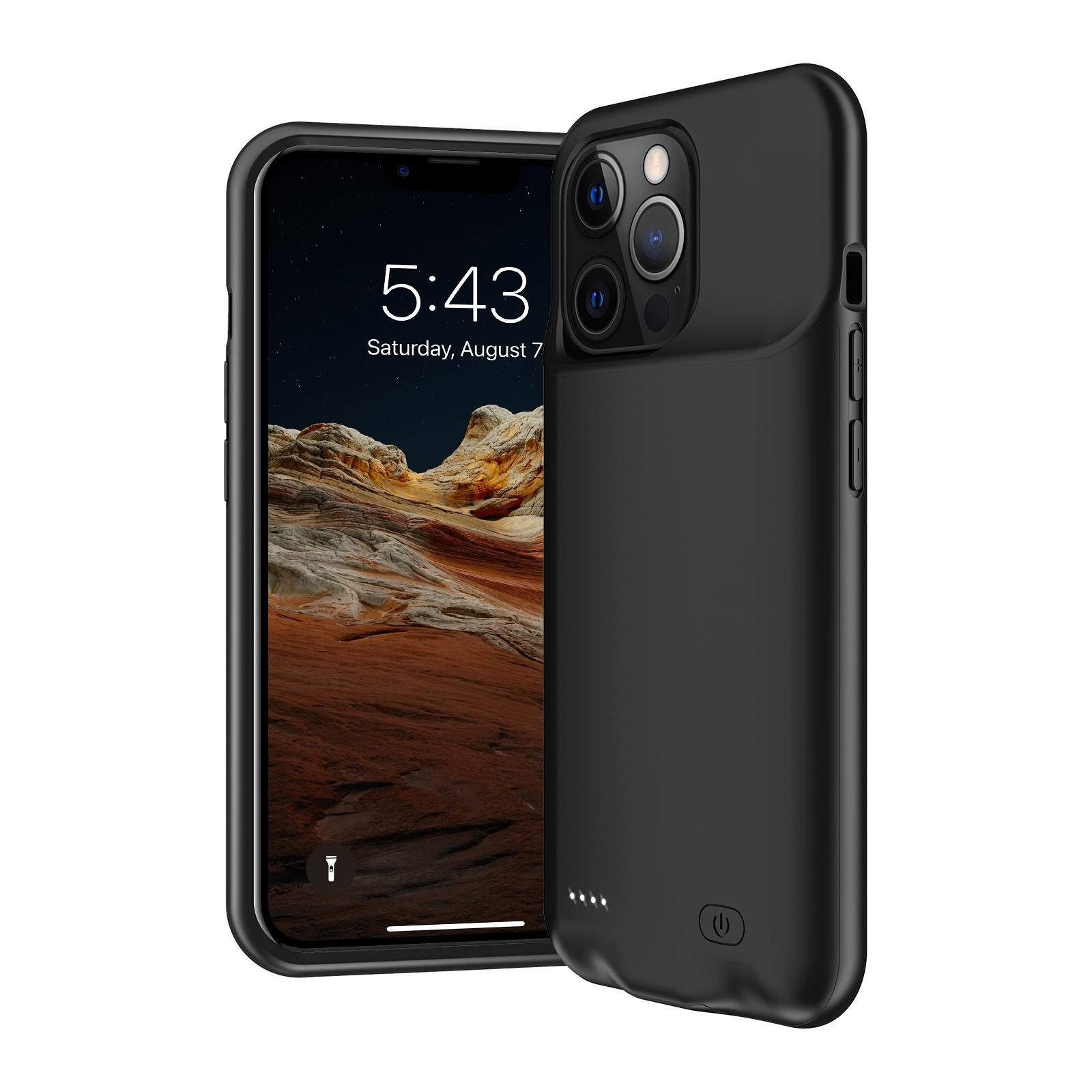 

C88S 7000mAh Soft TPU Edge Rechargeable Extended Battery Phone Charging Back Shell Case for iPhone 13 Pro Max 6.7 inch Black