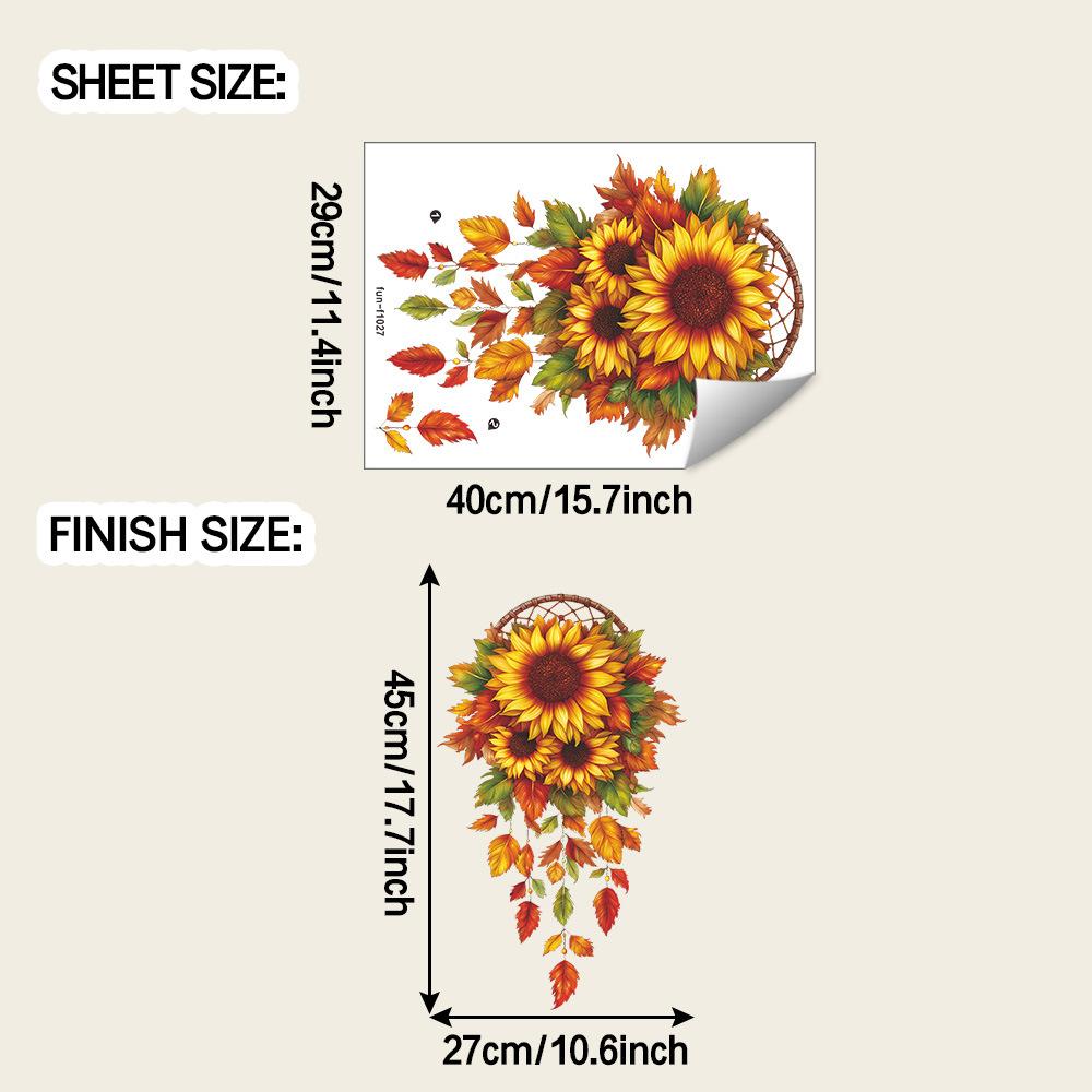 

Creative Autumn Sunflower Dreamcatcher Bedroom Background Wall Beautification Stickers