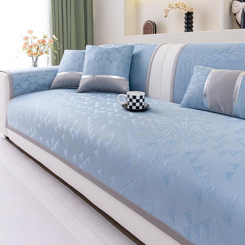 New Sofa Cushion Summer Ice Silk Cool Sofa Seat Cushion Cold Light Luxury High-End Non-Slip Sofa Cover