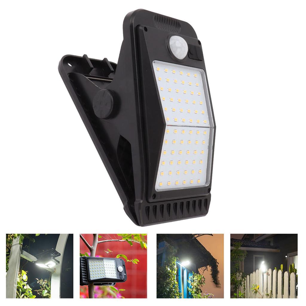 1 PC USB Solar Clip Lamp With Built in Battery USB Human Body Induction 72 Led Light for Outdoor Courtyard Garden Terrace