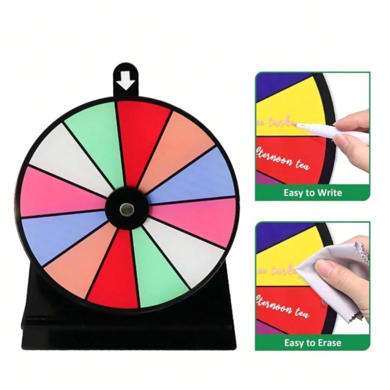 Wheel Prize Game Turntable Lucky Draws Roulette Wheel Tabletop Prize Turntable for Party Teaching Activity Supermarkets