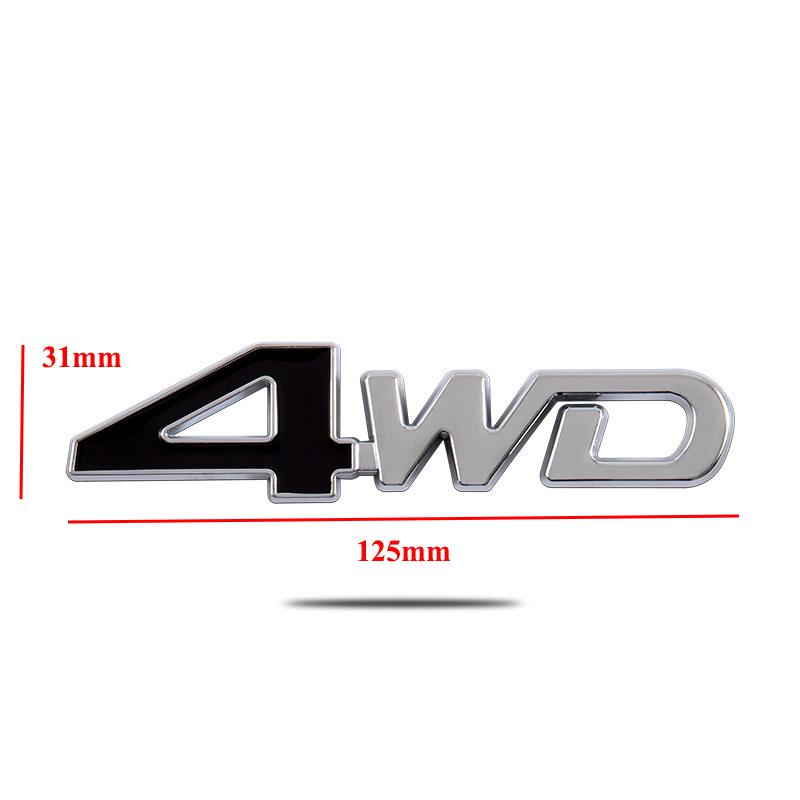 3D Metal Chrome Black Numbers Letters Logo 4wd Emblem Car Fender Badge Trunk Decal 4WD Sticker Accessories