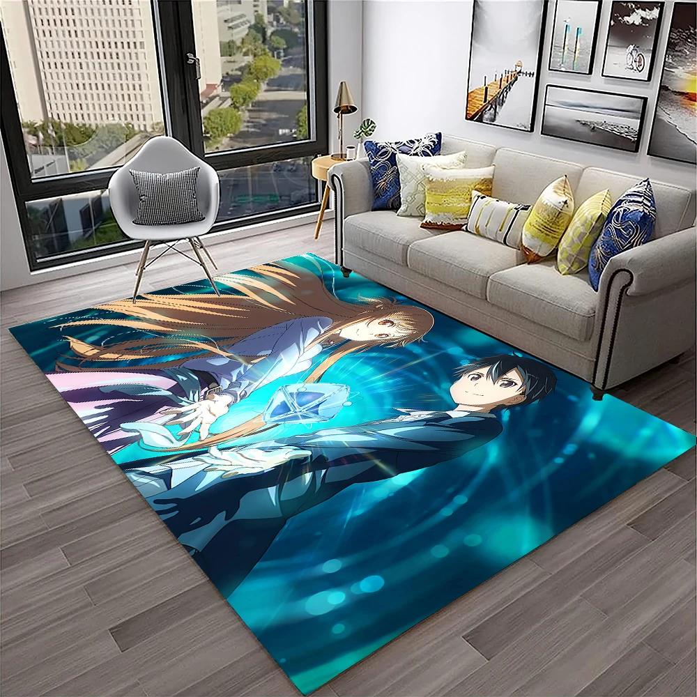 Sword Art Online SAO Novel Cartoon Carpet Rug for Home Living Room Bedroom Sofa Doormat Decor,kids Area Rug Non-slip Floor Mat