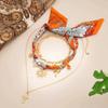 IngeSight.Z 3Pcs/Set Boho Scarf Ribbon Choker Necklace Trend Cross Sun Flower Starfish Conch Coconut Tree Pendant Neck Jewelry