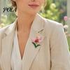 Elegant Floral Jewelry Enamel Tulip Ladybug Brooch for Women, Oil-Dripping Flower Ladybird Decorative Accessory Lapel Pin, Sweater Cardigan Coat Suit