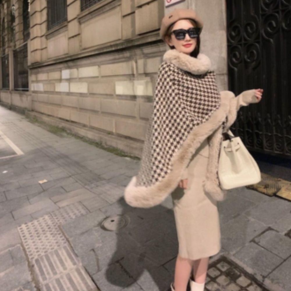 Cape Jacke Zara Lila Karierte Jacke Wendy Trendy Jacken Aus