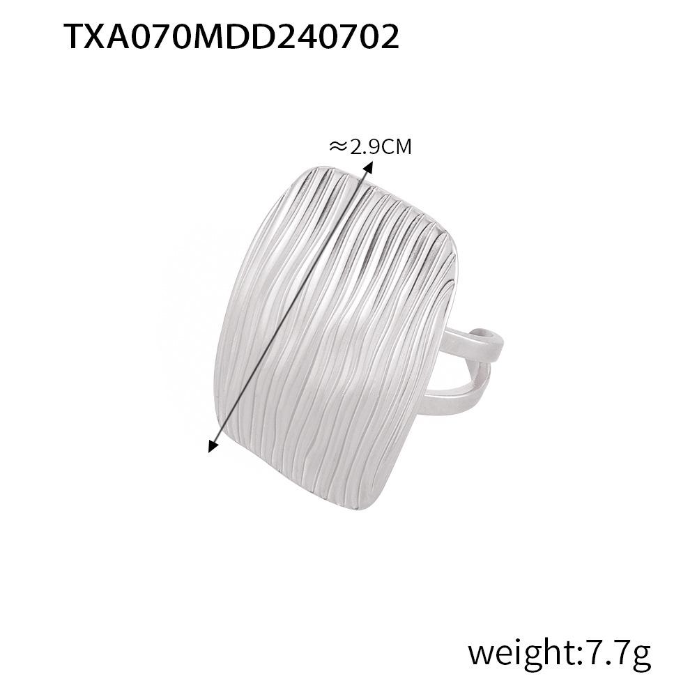 Gold-Plated Titanium Steel Hip Hop Square Thread Ring Earring Set