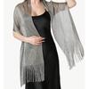 Women Formal Evening Stole With Glittering Silver Design For Bridal Wedding And Evening Party Dresses Accessory