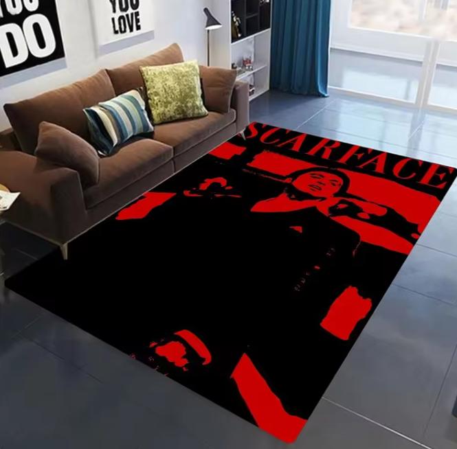 Retro S-Scarface Doormat Vintage Non Slip Carpet for Living Room Sofa Decor Modern Floor Mat for Men Bedroom Durable Area Rug