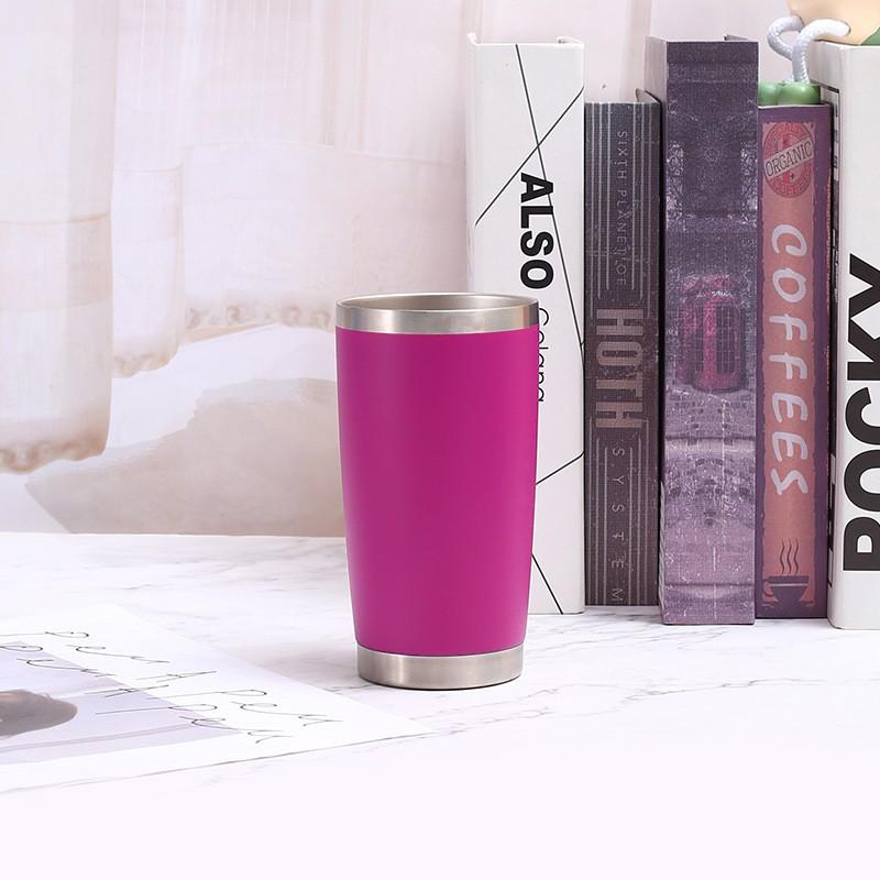 20oz Stainless Steel Vacuum Insulated Travel Mug With Push Lid Double Wall Car Cup Hot Cold Drinks