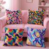 Abstract Colorful Cushion Cover Soft Plush Throw Pillow Cushion CoverDoubleSided Printed Pillow Case for Sofa Home Decor