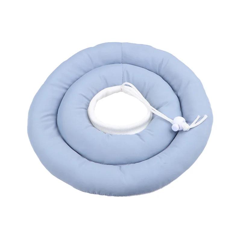 Elizabethan Collar Solid Color For Dogs Adjustable Neck Drawstring Waterprof Protective Donut Collar Prevent Biting & Scratching