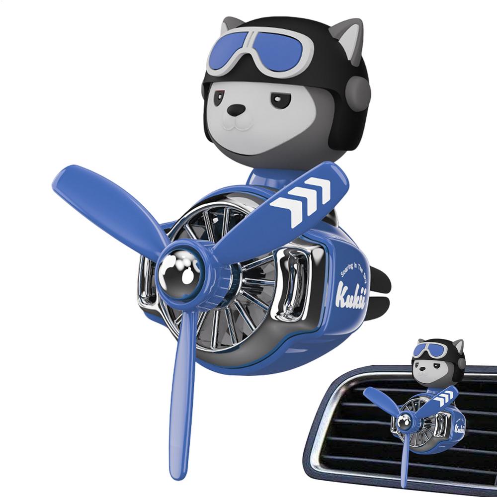 Helicopter Air Freshener Car Cute Car Aromatherapy Dog Pilot Car Air Purifier With 2 Fragrant Tablets Car Perfume Air Freshener