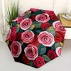 1pc Roses Pattern Folding Umbrella With Excellent UV Protection, 8 Ribs Casual Durable Lightweight Portable Travelling Umbrella For Men & Wo