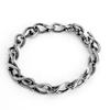 Mens Stainless Steel Cuban Link Bracelet Heavy Duty Black Oxidized Retro Gothic Punk Biker Style Jewelry Adjustable for Men