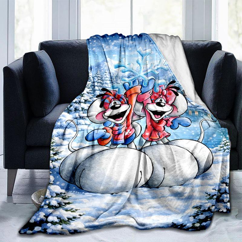 Diddl Liebe und Freundschaft in Pastell Decke Geeignet für Sofas, Betten, Büros und Camping - Perfektes Geschenk für Halloween Weihnachten