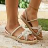 Fashion Ladies Shoes on Offer 2025 New Light Open Toe Slippers Women Outdoor Casual Weave Round Toe Flat with Plus Size Women's Sandals