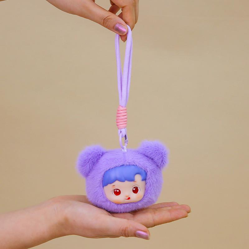 Cute Bear Doll Head Plush Keychain Toy Backpack Accessory Gift Birthday