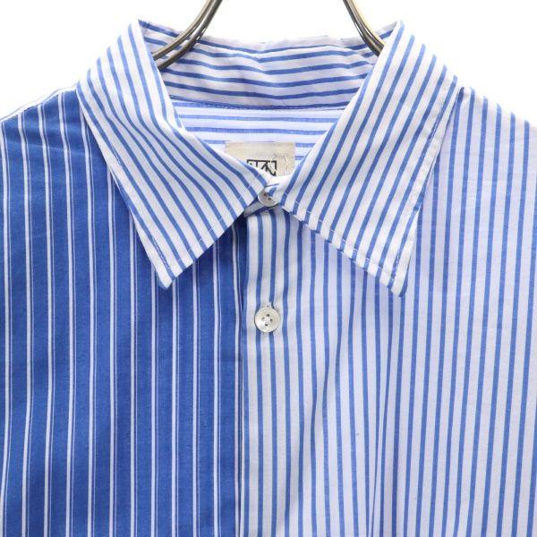 Unused VAST222 19ss Made In Japan Stripe Long Sleeve Shirt 2 Blue Men's Used