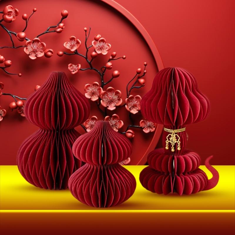 Unique Snake Year Theme Gourd Desktop Decoration Set For Enhancing New Year Atmosphere And Home Decors Taste